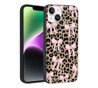 Pink Bow Leopard Phone Case for Samsung S20 FE 5G/S20 Lite/S20 Fan Edition 6.5",Cartoon Leopard Print Aesthetic Cases Pattern Cases for Girls Women Boys,Soft TPU Silicone Protective Cover Fundas