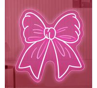 Pink Bow Neon Light Sign, USB Powered Bow Cute Room Decor, Aesthetic Room Decor for Walls and Dorms, Pink Led Lights for Campus Style Decor, Perfect Neon Signs for Bedroom and Gifts