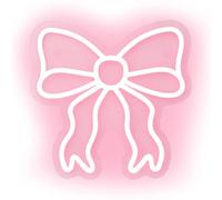 Pink Bow Neon Light Sign with USB Power, Decorative LED Lights 9 Level Brightness Adjustment, Cute Bow Bedroom Accessories with Soft Glow for Girls