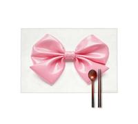Pink Bow Placemats Set of 6 Heat Resistant Place Mats for Dining Table Non-Slip Placemat Easy Clean Washable Table Mats for Kitchen Table Indoor/Outdoor