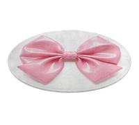 Pink Bow Round Area Rug Non Slip Backing Doormat Water Absorbent Plush Throw Low-Pile Non-Slip Floor Mat Carpet for Living Room Bedroom Entryway Nursery Room 90 * 90cm