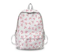 Pink Bow School Bag for Girls, Aesthetic Girls Backpack Lightweight Cute Preppy School Backpack Coquette, Durable Kawaii Girl Rucksack for Teenage Students Secondary Primary Middle School Travel