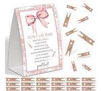 Pink Bow Shower Decorations,Don't Say Baby Baby Shower Game,Gender Neutral Baby Shower Decorations,Small Clothespin Game,Baby Shower Ideas,Baby Shower Games 50 Guest,Fall Party Games