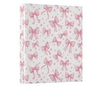 Pink Bow Star 3 Ring Binder 1.5 Inch Round Ring Binder View Binder Holds 200 Documents for Home School Office Use