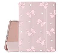 Pink Bow Twinkling Pattern for iPad (A16) 11th Gen 2025 11-inch/10th Gen 2022 10.9 inch Cute Bow Protective Case for Girls,Pencil Holder & Clear Soft TPU Back & Trifold Pink Cover for Women