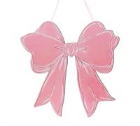 Pink Bow Wooden Hanging Sign,Cute Bow Wall Hanging Wall Art Bowknot Welcome Door Sign,Preppy Wooden Wall Decor for College Dorm Home Bedroom Indoor Outdoor Porch Girls Room (Pink)