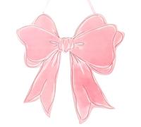 Pink Bow Wooden Wall Sign, Cute Coquette Bow Hanging Wall Decor, Walls Art Welcome Door Sign for Girls' Rooms Bedroom Dormitories Home Apartments Classroom Indoor Outdoor Porches