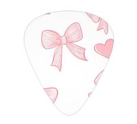 Pink Bows Hearts Guitar Picks Gift Set - Smooth Durable Plectrums For Acoustic, Electric & Bass Guitar, Perfect Present For Guitar Lovers & Musicians