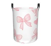 Pink Bows Hearts Laundry Basket Hamper Kids Storage Basket Toy Organizer Bin For Bedroom, Bathroom, College Dorms, Boys And Girls