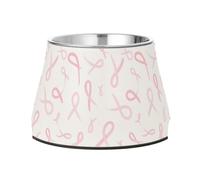 Pink Breast Awareness Ribbons Pets Food Bowl Enhanced Stainless Steel Pets Basic Bowls for Loving Pet Slow Down Eating