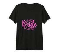 Pink Bride Elegant Bachelorette Celebration Wedding Party Premium T-Shirt
