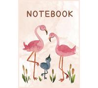 Pink Brown, Beige Simple Watercolor Flamingo Illustration Notebook cover: With Wide Ruled Paper, Sized 7x10 Inches and 120 Pages