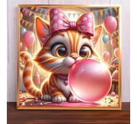Pink Bubble Cat 300 Piece Jigsaw Puzzles for Adults and Kids, Impossible Puzzle, Jigsaws 300 pieces for adults Gifts, Difficult jigsaw puzzles for The Whole Family