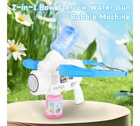 3 In 1 Bubble Water Gun Bow Arrow Summer Bubble Machine Toy - Blue