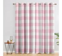 Pink Buffalo Curtains for Living Room, Bedroom, Gingham Checkered Blackout Curtains 46 x 54, patterned Drapes 54 inch Drop, Thermal Insulated Eyelet Window Treatments, 2 Panels