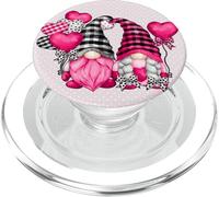 Pink Buffalo Plaid Gnomes Heart Balloons Aesthetic Love PopSockets PopGrip for MagSafe