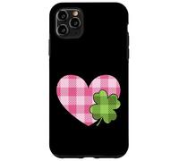 Pink Buffalo Plaid Heart For St. Paddys Day Green Shamrock Case for iPhone 11 Pro Max