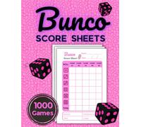 Pink Bunco Score Sheets: Pink Color Score Pads | 200 Cards - 1000 Games | Includes Mini Bunco | Pink Score Cards for Bunco Dice Game | Large Print