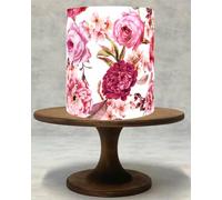 Pink Burgundy Floral Edible Cake Wrap - Watercolour Peony Flowers Icing Sheet or Wafer Paper Cake Decoration for Birthday & Wedding Cakes!179 (Icing Sheet)