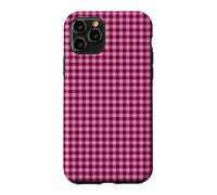 Pink Burgundy Mini Gingham Cute Small Check Cottagecore Case for iPhone 11 Pro