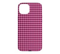 Pink Burgundy Mini Gingham Cute Small Check Cottagecore Case for iPhone 15 Plus
