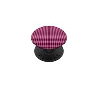 Pink Burgundy Mini Gingham Cute Small Check Cottagecore PopSockets Adhesive PopGrip