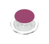 Pink Burgundy Mini Gingham Cute Small Check Cottagecore PopSockets PopGrip for MagSafe