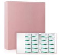 Pink Business Card Organiser Album - 600 Capacity, 30 Refillable A4 Pages, Premium PU Leather Binder, Side Loading for Business & Credit Cards