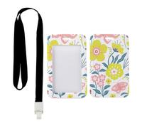 Pink Butterflies Badge Holder with Black Lanyard, Vertical Badge Holders, Vertical ID Cards Protector for Worker, Cards Protector for Teacher, Teacher Stuff Delivery Driver Accessories