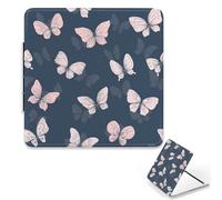 Pink Butterflies Hand Mirror, 1X/2X Square Portable Mirror, Pu Leather Portable Handbag Essentials Small Mirrors, Must Haves Mirrors, Gadgets for Women, Gadgets for Girls