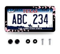Pink Butterflies License Plate Frame Beautiful Butterfly License Plate Frames Stainless Steel Accessories Cars Decor with 2 Holes and Screws Fits Standard US CA Vehicles Size 12.2 x 6 Inches