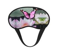 Pink Butterfly 1 Blocking Light Mask Sleep Aid, Comfortable Blackout Sleep Mask for Travel Yoga, Soft Eye Cover