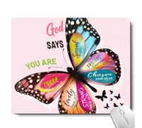 Pink Butterfly DOD Says You are Special Mouse Pad, Cute Mouse Pads Desk Pad for Desk with Non-Slip Rubber Base
