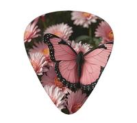 Pink butterfly Durable guitar picks - three thicknesses of thin, medium and thick are available, suitable for guitar, bass, electric guitar and ukulele