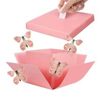 Pink Butterfly Explosion Gift Box with 4 Flying Butterflies,Surprise Gift Box Explosion,Creative Surprise Opening DIY Exploding Gift Boxes for Birthdays,Christmas,Anniversaries and Special Occasions