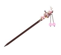 Pink Butterfly Flower Hair Stick Vintage Ethnic Style Wooden Chopstick Hair Pin Thick Hair Accessories for Women