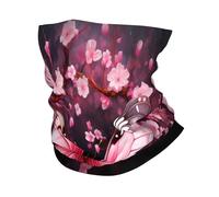 Pink Butterfly Flower Headwear Bandana Scarf Cherry Blossom Neck Gaiter Snood Scarf Face Mask Headband Seamless Magic Tube Multifunctional Balaclava for Men Women Outdoor Sports