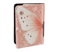 Pink Butterfly Flower Printed Passport Holder,Travel Pu Leather Passport Cover Case Organiser for Men Women,6.5 Inch