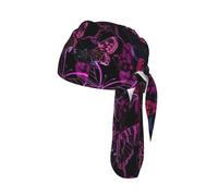 Pink Butterfly Printed Quick Drying Cycling Cap, Breathable Mesh Bandana Helmet Liner, for Running Fishing
