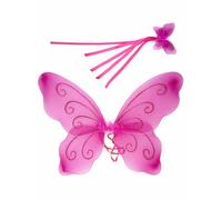 Pink butterfly wings and matching magic wand for children