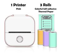 (Pink C) Phomemo T02 Mini Printer Portable Printer Thermal Printing Sticker Wireless Inkless Pocket Printer Self-adhesive Label Printer -ys