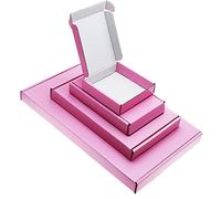 Pink C6 C5 C4 Mini PIP Boxes - Large Letter Postal Cardboard Shipping Boxes A6 A5 A4 - Mini Size (10cm x 10cm x 2cm, 100)