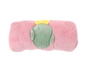 Pink Cactus Hand Warmer Muff, Reusable Soft Velvet Pillow for Men Campers | Cute Cartoon Styling, Ultra Soft Faux Fur Feel, Portable Arm Support, Suitable for Outdoor Recreation, Office Naps