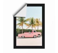 Pink Cadillac Paradise Retro Unframed Wall Art Print A4 (29.7×21cm), Wall Decor for Living Room, Bedroom, Office & Home, Art Gift