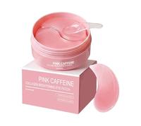 Pink Caffeine Collagen Brightening Eye Patches, 60 Patches Hydrogel, with PDRN Salmon DNA and Vitamin B12, Dark Circles and Puffiness Care (1 PCS)