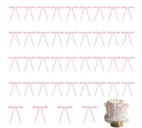 Pink Cake Decorations,Cake Decorations,40 Pcs Pink Bows Happy Birthday Cake Topper for Kids Wedding Party Wedding Anniversary Supplies for 14+ Years Old
