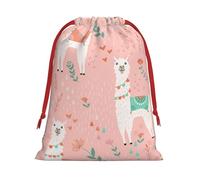 Pink Camel Cactus Print Gift Reusable Bag Drawstring Festive Birthday Presents Daily Storage Office Supplies