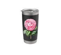 Pink Camellia Botanical Illustration Vintage Floral Design Stainless Steel Insulated Tumbler