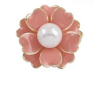 Pink Camellia Pearl Brooch, Double Petal Design, Gentle and Elegant Accessory, Suitable for Dating, Parties, and Gift Giving