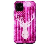Pink Camo American Flag Deer Antler Hunting Design Case for iPhone 11